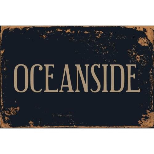 StickerPirate Oceanside 8 x 12 Vintage Aluminum Retro Metal Sign VS500