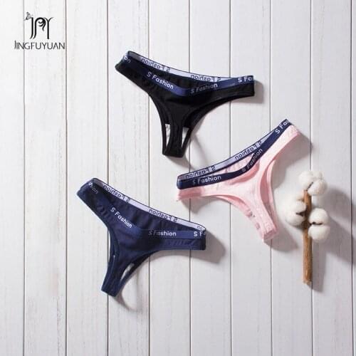 3Pcs/set Cotton G-string Panties Seamless Women Thong Low Rise Bikini Female Panties Sex G-String Simple Briefs Cotton Underwear