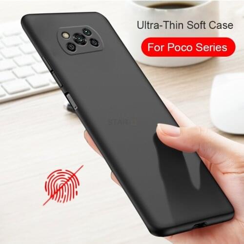 Ultra-thin Matte Silicone Phone Case For Xiaomi Poco X3 Pro Nfc F3 M3 X2 Global Black Soft Tpu Back Cover Sases
