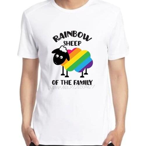 Rainbow Sheep Of The Family Tee Airy and breathable printed T-shirt Oversized graphic t shirt for Harajuku Men clothing