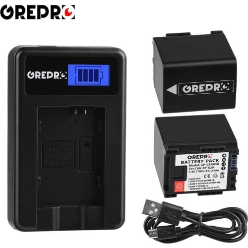 2Pcs BP-820 BP820 Battery + BP 820 Battery Charger for Canon VIXIA GX10, XF400, XF405 HFG20, HFG30, HFG40, HFM41, HFM400, HFS21