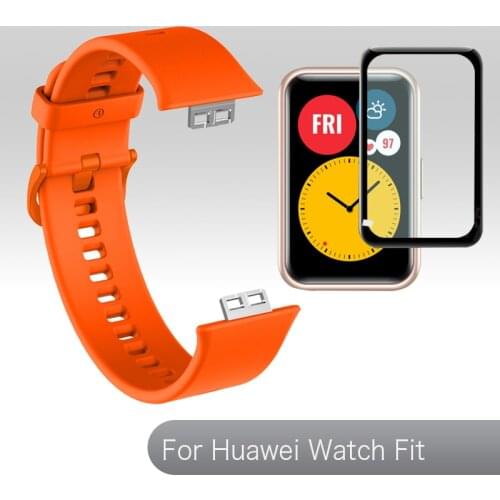 For Huawei Watch Fit Film Protective Cover Soft Silicone Watch Strap For Huawei Watch Fit Watchband Accessories Bracelet