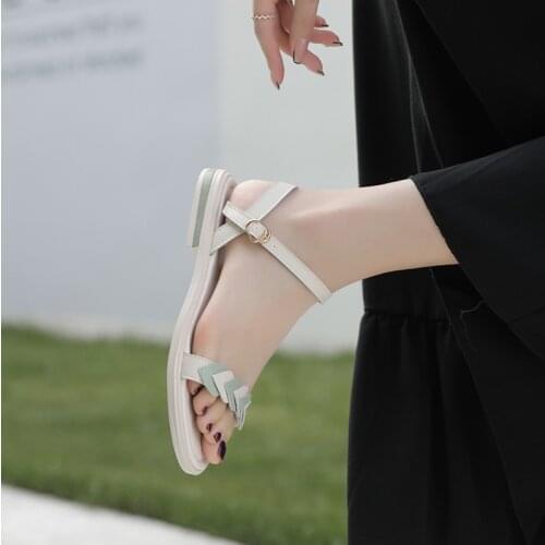 New Summer Platform Women Sandal Shoes 2021 Soft Sneakers Fashion Casual Slipper Flattie Lady Footwear Beige