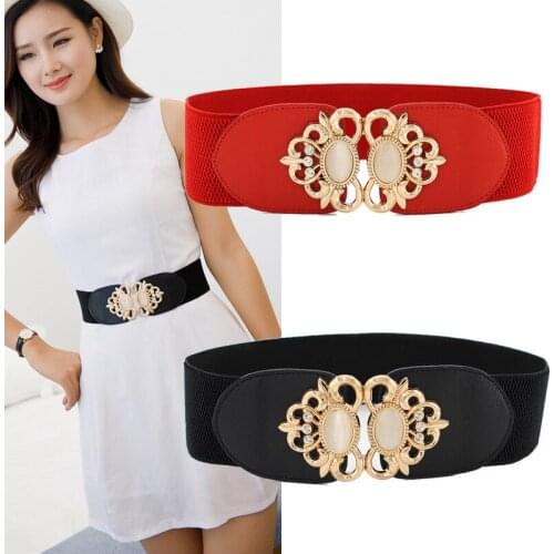 Womens Joker Girdle Elastic Belt Fashion Girdle Ladies Double Opal Inlaid Skirt Decoration Support for Wholesale