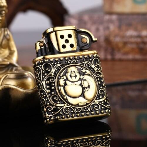 Zoros old nine door armor plane pure copper sculpture retro flavor, kerosene cigarette lighter exquisite gift box