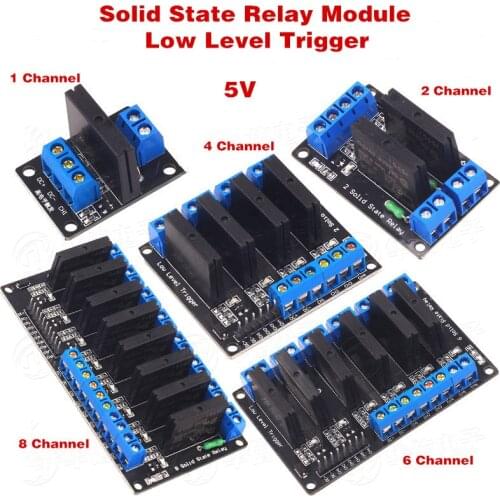 1/2/4/6/8 Channel 5V Solid State Relay Module Low Level Trigger DC Control AC with Fuses 250V 2A