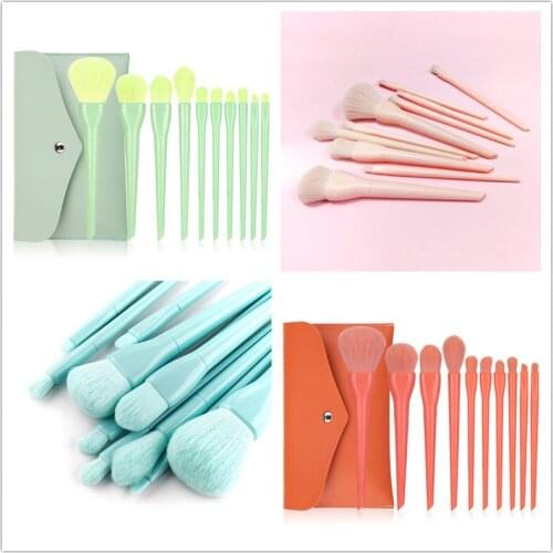 10pcs Candy Colors Makeup Brushes Set Professional Eyeshadow Eyebrow Foundation Powder Blush Blending Brushes Cosmetic Tool