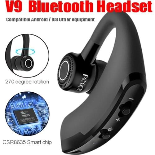 20PCS Wholesale V9 Handsfree Wireless Bluetooth Headphone With Mic Voice Control Bluetooth Headset For Drive Noise Cancelling