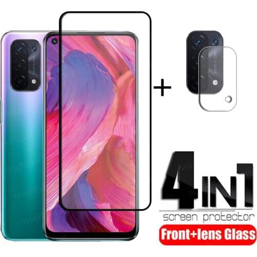 4-in-1 For OPPO A54 5G Glass For OPPO A54 5G Tempered Glass HD Phone Film Protective Screen Protector For OPPO A54 5G Lens Glass