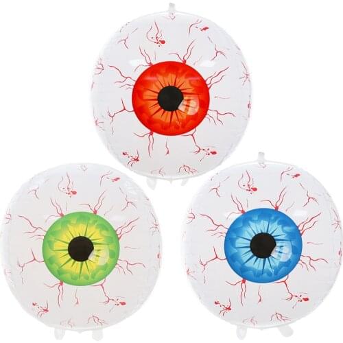 5Pcs 22Inch 4D Evil Eyes Shaped Foil Balloons Round Helium Globos Fear Horror Halloween Decorations Halloween Home Party Decors