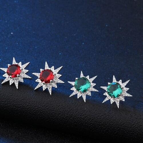 White Copper Sun Shape Cubic Zirconia Stud Earrings Fashion Jewelry Earring Female Wedding Party Gift For Womens jewelry