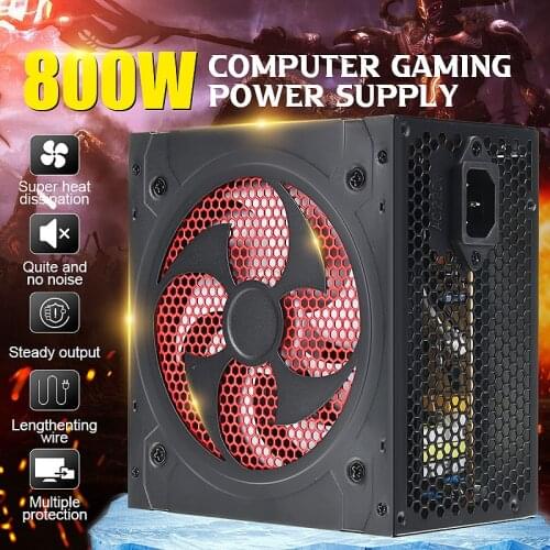 800W Gaming PC Power Supply PFC Silent Fan ATX 20+4pin 12V PC Computer SATA Gaming PC Power Supply For Intel AMD Computer