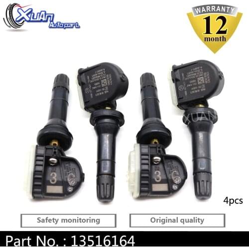 XUAN 4 PCS Tire Pressure Monitor Sensor TPMS For GMC Canyon Sierra Terrain Yukon XL 13516164 315Mhz