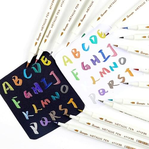 Eco-friendly Colourful Marker Pens Practical DIY Photo Album Scrapbooking Decorative Graffiti Pen For Black Cards Metal Glass