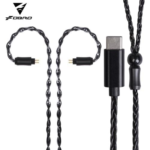 FDBRO Type-c 8 Core Silver Plated Earphone Upgrade Wire Headphone MMCX IE80 2 Pin 0.78 Mm A2DC Cable For SE215 SE315 SE425 SE535