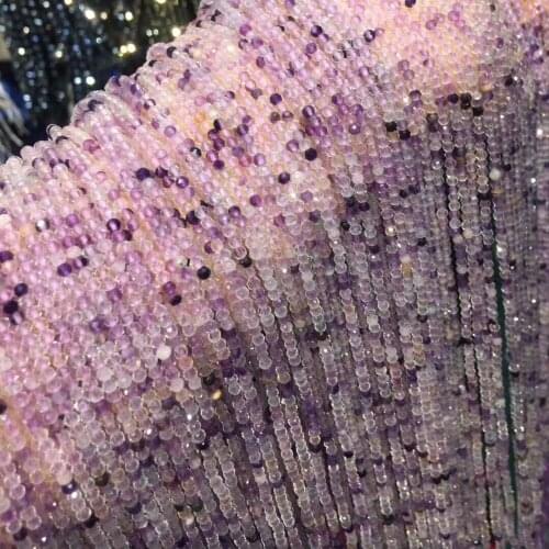 Natural Stone Faceted Purple Fluorite Small Beads Scattered beads 2 mm for Jewelry Making DIY Necklace Bracelet Accessories