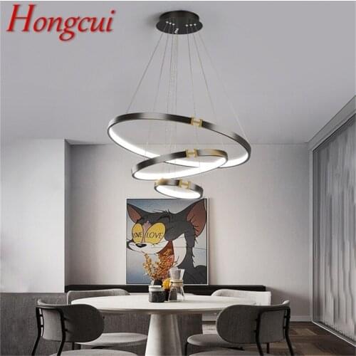 Hongcui Nordic Pendant Light Contemporary Round LED Lamp Fixture Decorative For Home Living Room