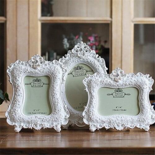 6/7 Inch Classic Photo Frame European-Style Quality Resin Wedding Party Home Desktop Decoration Picture Frames for Home Decor