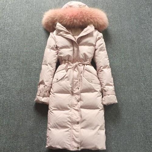 KMETRAM Womens Down Jacket Real Raccoon Fur Collar Warm Parka Winter Jacket Women Clothes 2020 Long Coat Chaqueta Mujer MY3246