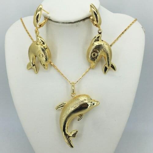 Fashion Dubai gold jewelry set African bridal wedding gift for women Saudi Arabia Necklace Earrings collar jewelry