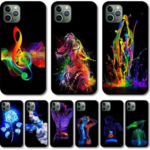 Creative custom Phone Case cover For iphone 12 pro max 11 8 7 6 s XR PLUS X XS SE 2020 mini black cell shell