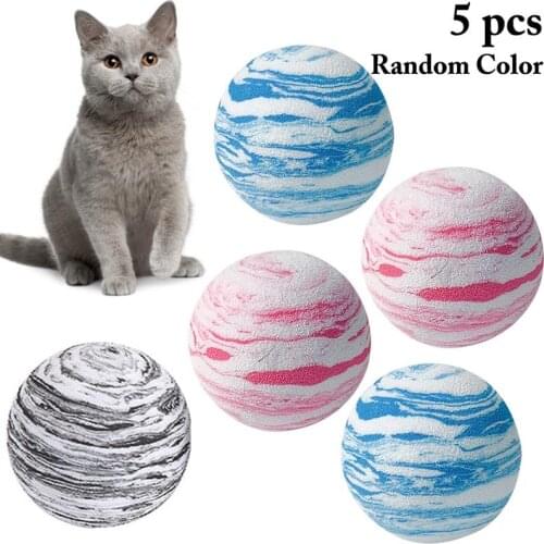Legendog 5Pcs/Set Cat Ball Toys Foam Ball Kitten Toys Cat Chase Interactive Toys Pet Supplies Random Color Cat Favors