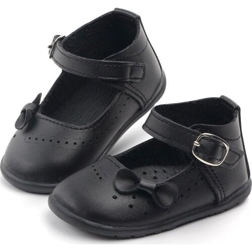 Fashion Baby Girl Shoes Solid Color Big Bow Infant Baby Shoes PU Leather Newborn Shoes For Baby Girl Baby First Walkers