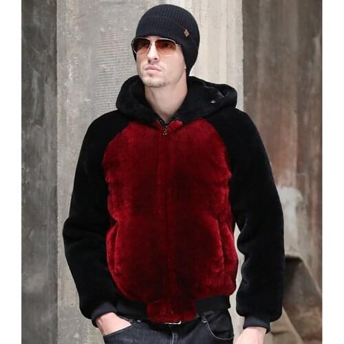 SANI New Design Real Sheep Fur Men Jacket Genuine Sheep Mens Shearling Jacket Male Casual Winter Jacket Warm Men Fur Outwear