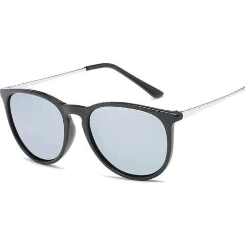 JURUI European and American trend polarized sunglasses mens and womens vintage round colored film sunglasses