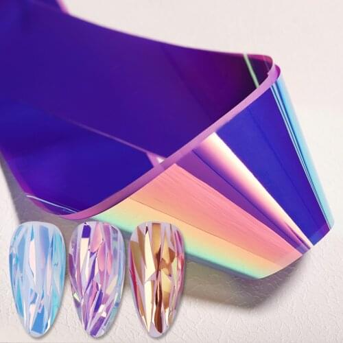 1 Box 70*4cm Colorful Nail Sequins Yellow Blue Paper Glass Sticker Paper Tips Nail Art Decoration Nail Accessories