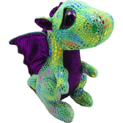 New 6" 15cm Ty Big Eyes Stuffed Peas Plush Animal Soft Tyrannosaurus Green dinosaur Doll Collection Boys and Girls Birthday Gift