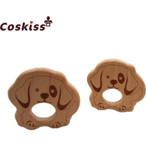 Beech Owl Animals 5pcs Baby Teething Nursing Materials Wood teether DIY Baby Accessories Tiny Rod Baby Dental Care Baby Teethers