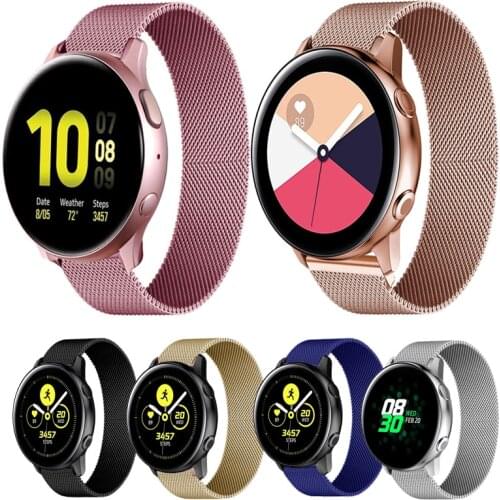 18mm 20mm 22mm Milanese Magnetic Strap For Samsung Galaxy Watch 42mm 46mm Active 2 40/44 Gear S3 Smart Bands For Huawei Watch GT