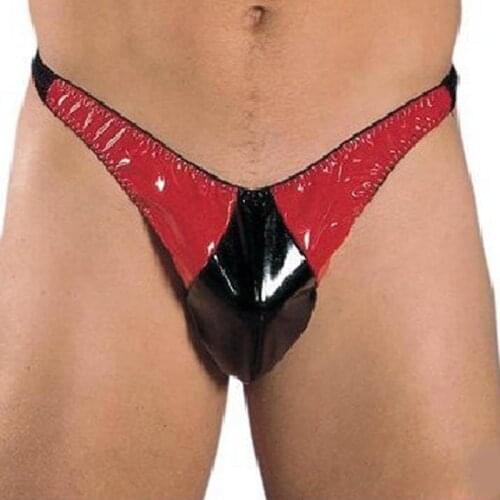Sexy Mens Shiny Vinyl Wet Look G-string Briefs Thong T-Back Underwear Clubwear Erotic Fetish Lingerie Outfit