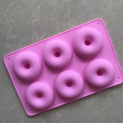 6 Cavity Donuts Silicone Cake Mold DIY Snacks Mode Oven Baking Tool XG191