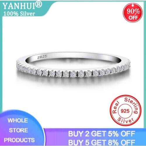 90% OFF! 100% Original 925 SterlingSilver Simple Geometric Round Single Stackable Finger Rings Fashion Wedding Jewelry For Women