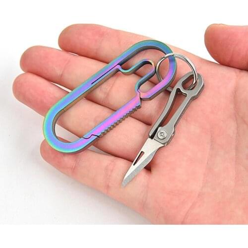 Titanium Alloy Mini Folding Knife Folding Portable Ultra-thin Pocket Knife Keychain Self-defense Pendant Camping Survival Goods