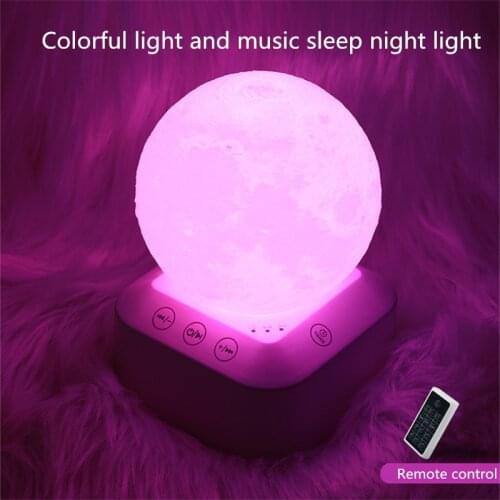 LED Colorful Sleep Night Light USB Rechargeable Remote Control Dimming Music Breathing Desk Lamp White Noise Sleep Instrument