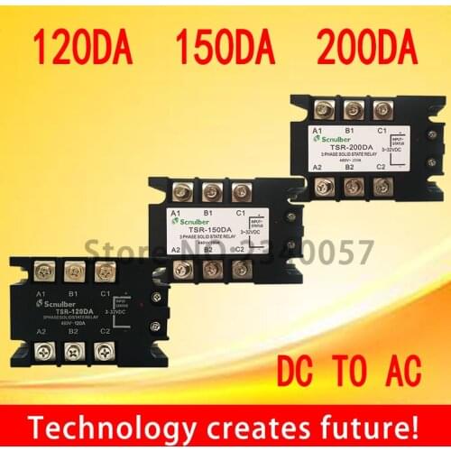 High quality 120A/150A/200A DC control AC three phase Solid state relay TSR-120DA /150DA/200DA 480V 3 phase