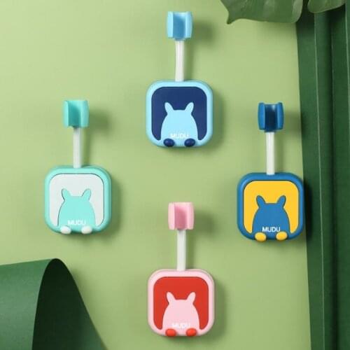 Universal Adjustable Shower Head Holder Punch-free Bathroom Shower Bracket Wall Mounted Handheld Showerhead Fixed Support Base