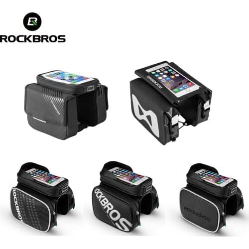 ROCKBROS 5 Style Bicycle Top Tube Bags 5.8" /6.0" /6.2" Touch Screen Smartphone Cycling Bag Rainproof Bike Front Frame Pannier