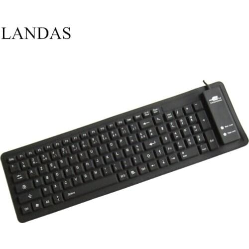 Landas Silicone French Keyboard For Notebook Rolled Waterproof Wired Silicone Keyboard French Spanish For Desktop PC