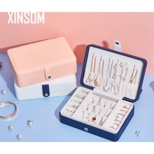 XINSOM Jewelry Organizer Packaging Display Box Women High Capacity Necklace Earrings Rings Bracelets Jewelry Storage Box Casket
