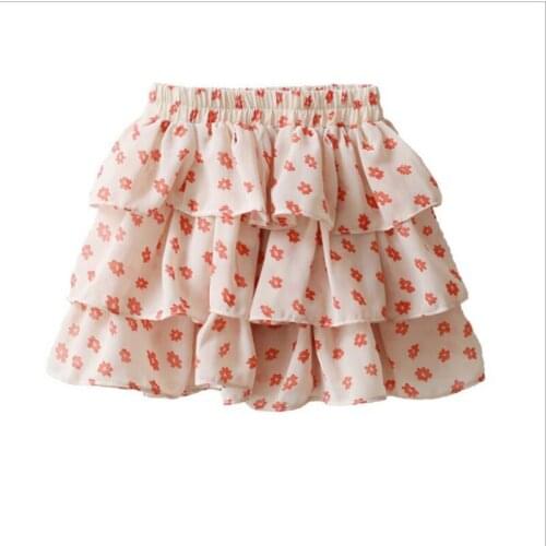 Floral baby girls skirt summer 3 layers chiffon tutu skirt baby clothes toddler pettiskirt dace costume for princess skirt child
