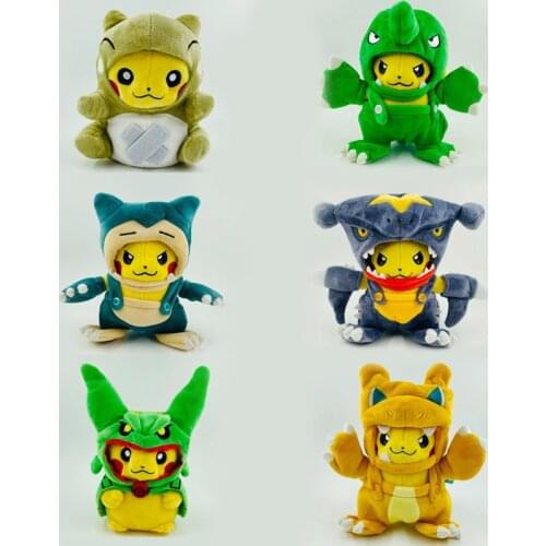 Pokemon Pikachu Cosplay Substitute Snorlax Rayquaza Garchomp Charizard Plush Toys Dolls Kawaii Stuffed Peluches Gifts for Kids