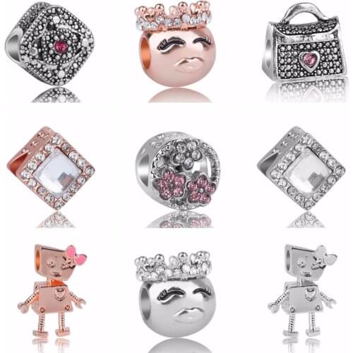 2018 Women DIY European black camera Silver Plated Plated Alloy Beads Charms Fit charms Bracelets & Bangles Necklace