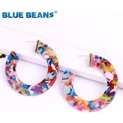 Acrylic Resin Earrings For Women Boho 2019 Statement Bohemian Long Drop Earings Geometric Korean Gold Color Dangle Earring CC