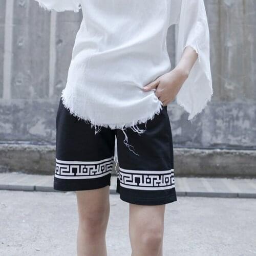 Womens summer new black Yamamoto style casual casual casual casual straight tube plus size shorts