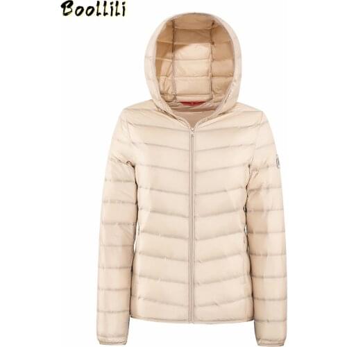 Boollili Ultra Light Puffer Jacket Women 90% White Duck Down Coat Women Jacket Hooded Down Jacket Veste Femme