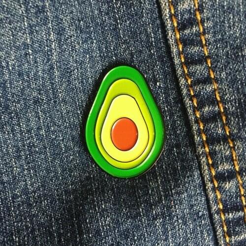 AVOCADO ENAMEL PIN vegan vegetarian pins flair badge